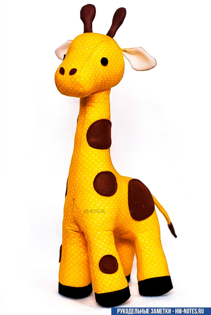 Выкройка детской игрушки Жираф из ситца и фетра