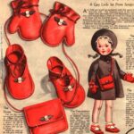 Ретро башмачки, варежки и сумочка для куклы