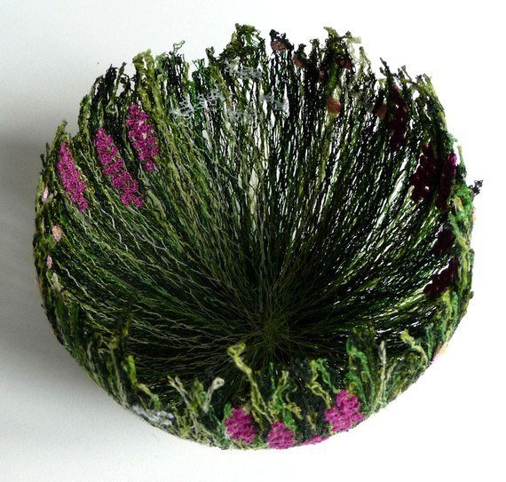 фото декоративные, цветочные чаши из ниток