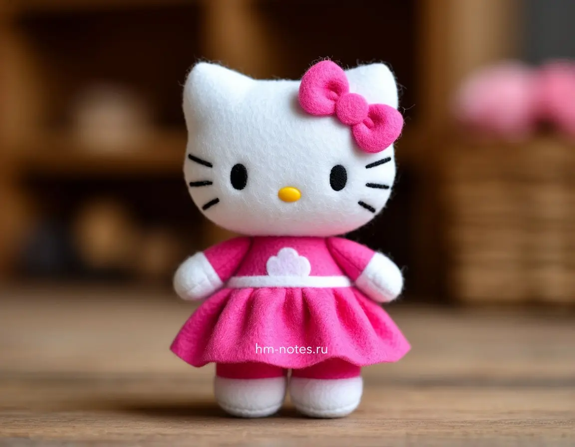 Хэллоу Китти из фетра в розовом