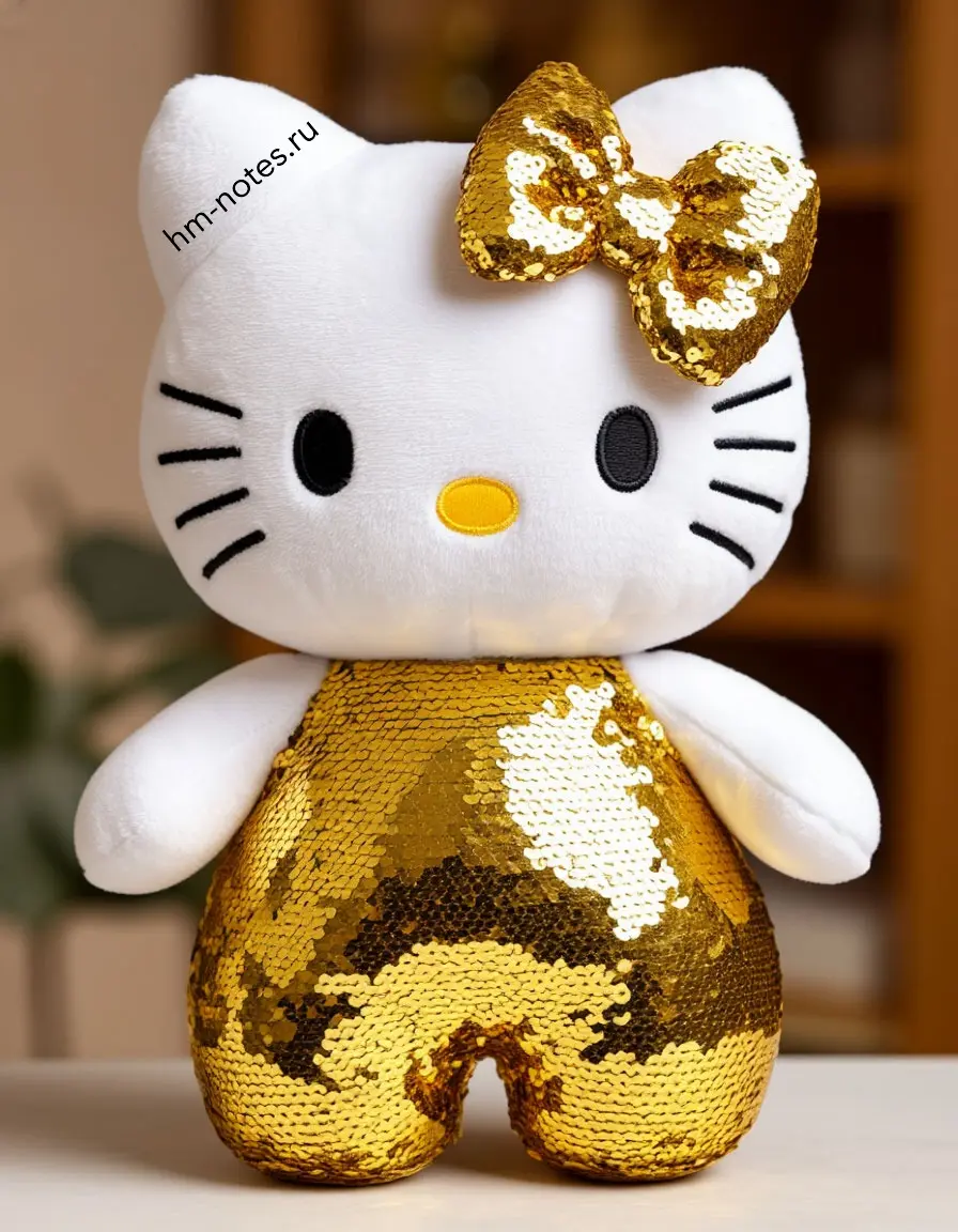 Хэллоу Китти из фетра в золотом