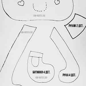 Выкройка куклы с юбкой из лепестков и волосами из помпонов