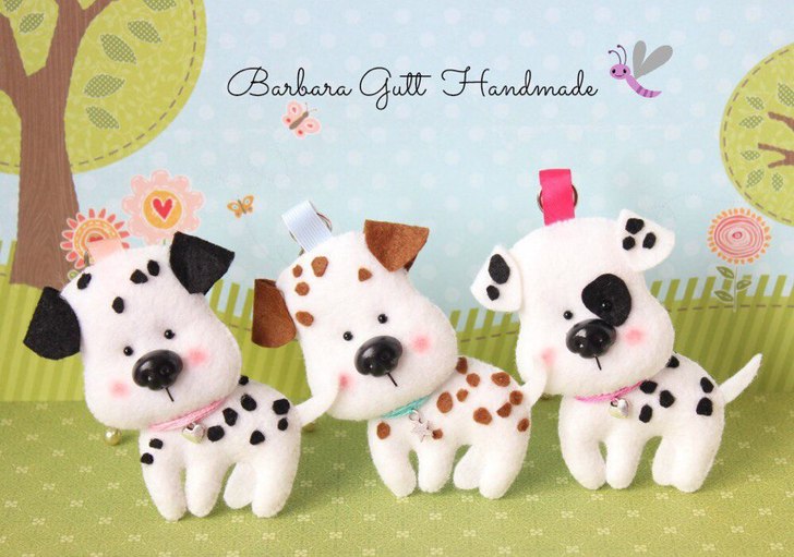 фото выкройка щенков из фетра