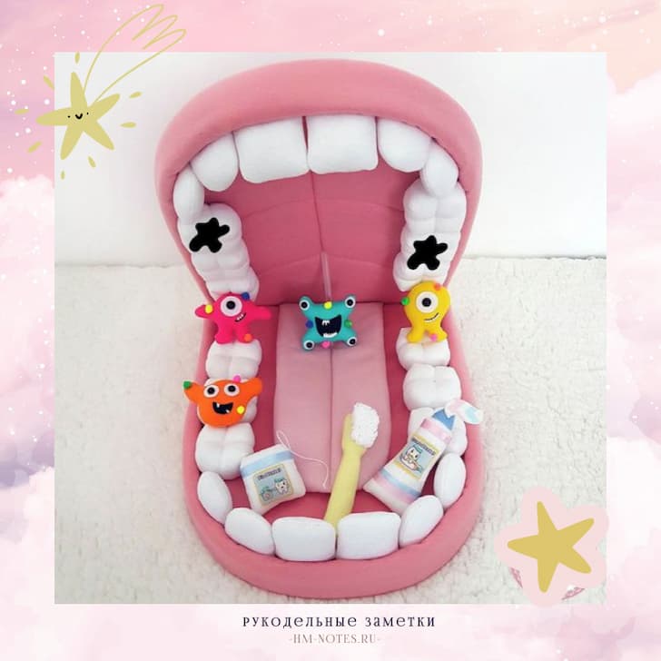 Рот с зубами из фетра