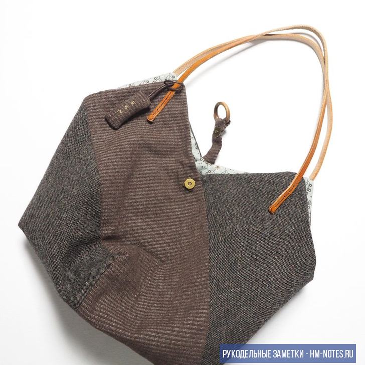 Хобо сумка с тонкими ручками из кожи - выкройка