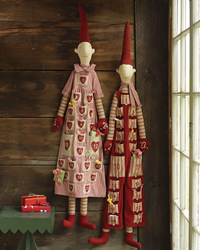 скандинавские гномы Ниссе в виде адвент-календаря