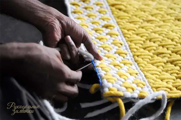 обработка края ковра