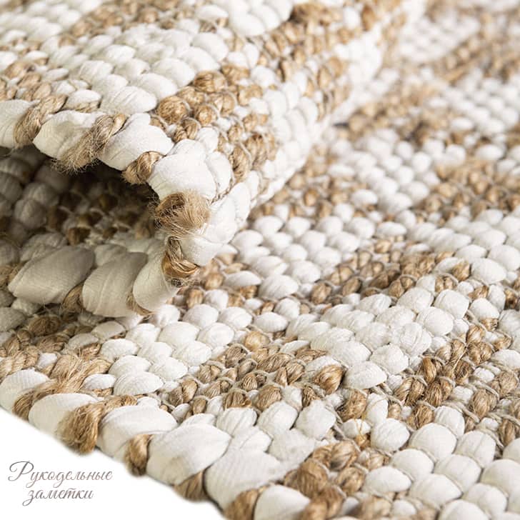джутовый канат с лоскутами хлопковой ткани