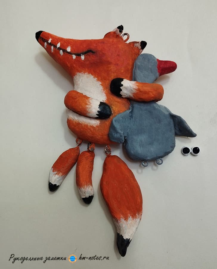 Как из папье-маше слепить лису воровку и гуся лапчатого 3