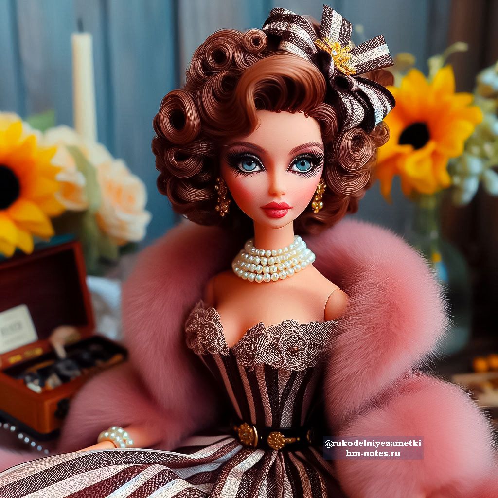 В меховой накидке