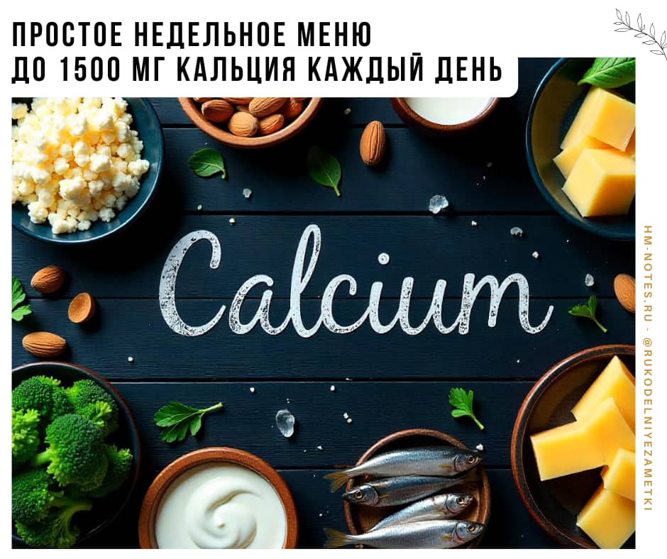 Как получить 1500 мг кальция в день? Меню на неделю из обычных продуктов