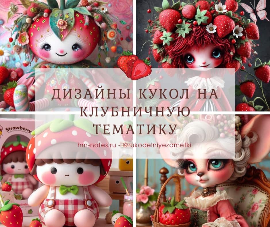Дизайны кукол-клубничек для вашего творчества