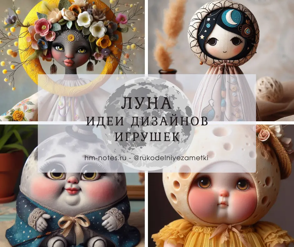 Луна и полумесяц в дизайне игрушек